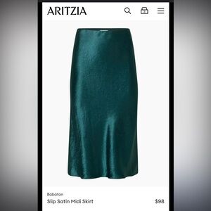 Aritiza Slip Satin Mini Skirt
